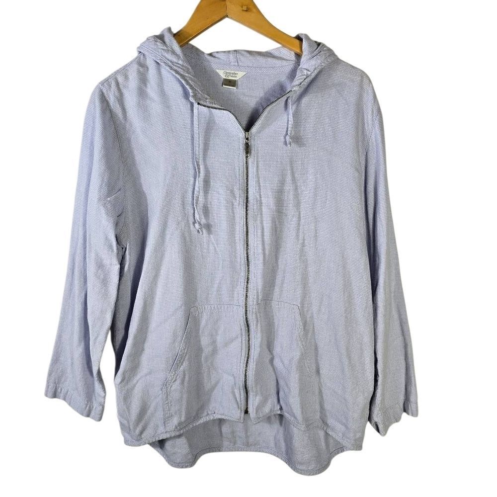 Christopher & Banks Lavender Textured Hoodie Jacket Size M